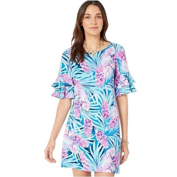 Lilly Pulitzer Dress Lula Mr. Peacock Tweethearts Blue Size XS new - Picture 3 of 15